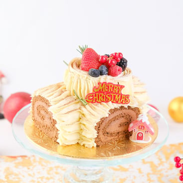 Christmas Cream Forest Log