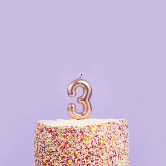 Number Candle - Rose Gold
